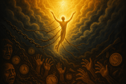 Душа Атма, вырывающаяся из оков кармы (The Soul Atma Breaking Free From the Chains of Karma)