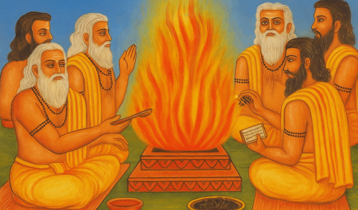 Древний индуистский ритуал, посвящённый Агни — ведийскому богу огня (Ancient Hindu Ritual Dedicated to Agni — the Vedic Fire God)