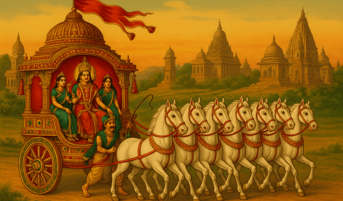 Ведический бог Солнца Сурья на фоне древней Индии (Vedic Sun God Surya Against the Background of Ancient India)